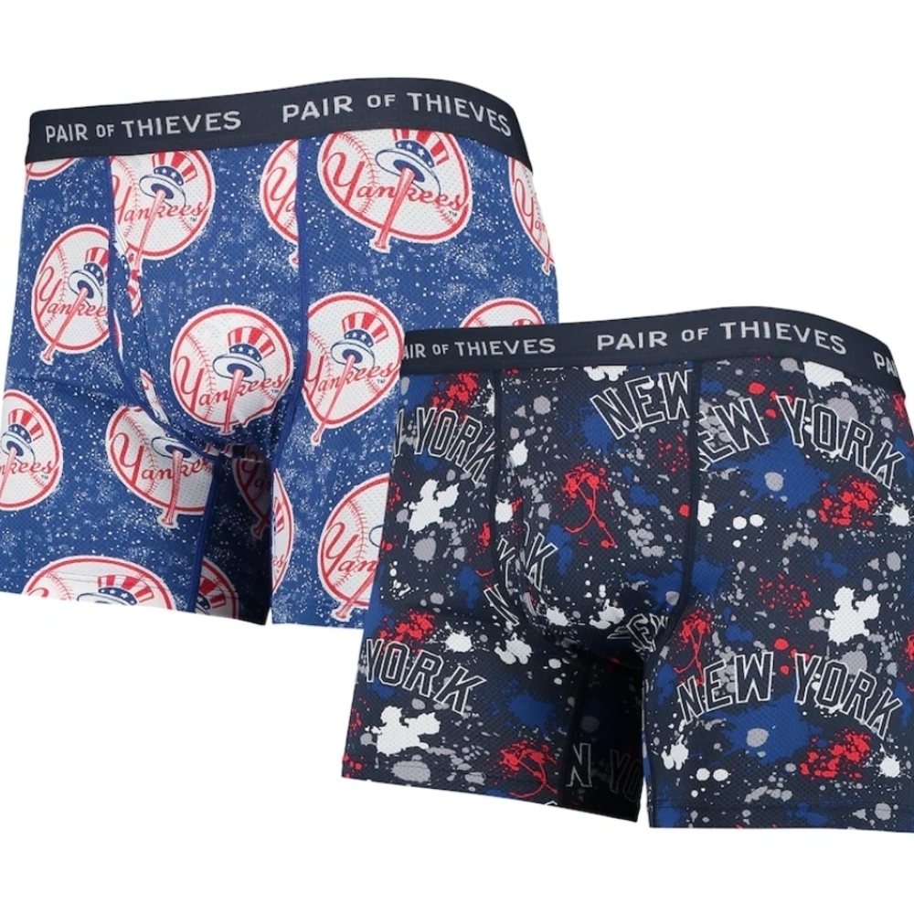 Men's New York Yankees Pair of Thieves Navy/Blue Super Fit 2-Pack Boxer Briefs‎